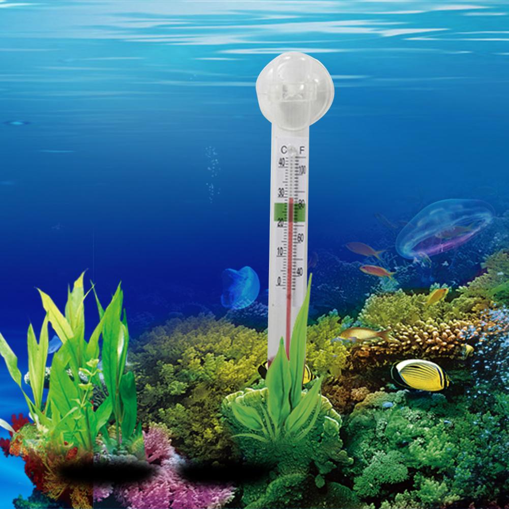 Aquarium Fish Escape - 10.5cm Floating Temperature Gauge Vertical Small
