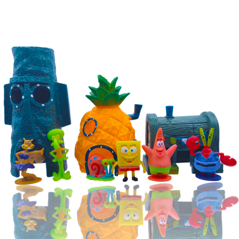 Aquarium Fish Breeding - 6pcs SpongeBob Fish Tank Decoration Cartoon