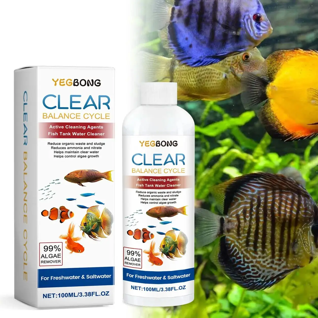 Aquarium Fish Breeding - Algae Remover for Fish Tanks, Clear