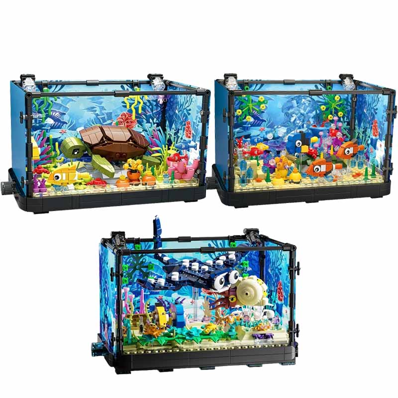 Aquarium Fish Games - Fish Tank Building Block Set with