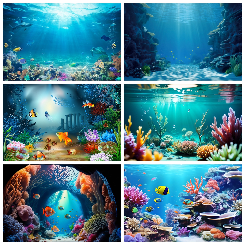 Aquarium Fish Of The World - Underwater World Seabed Backdrop for Photography