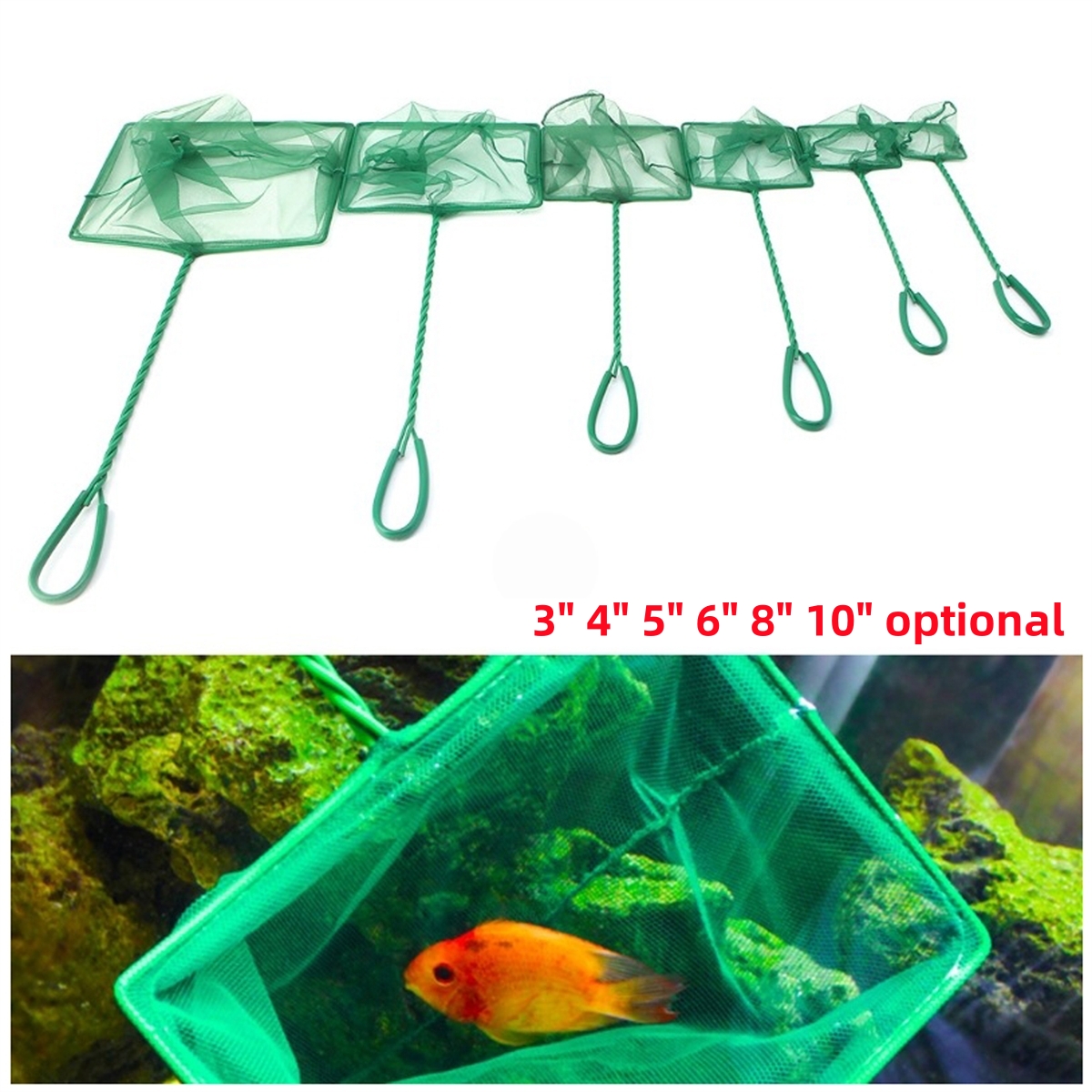Aquarium Fishland - 3~10 Inch Portable Nylon Green Fish