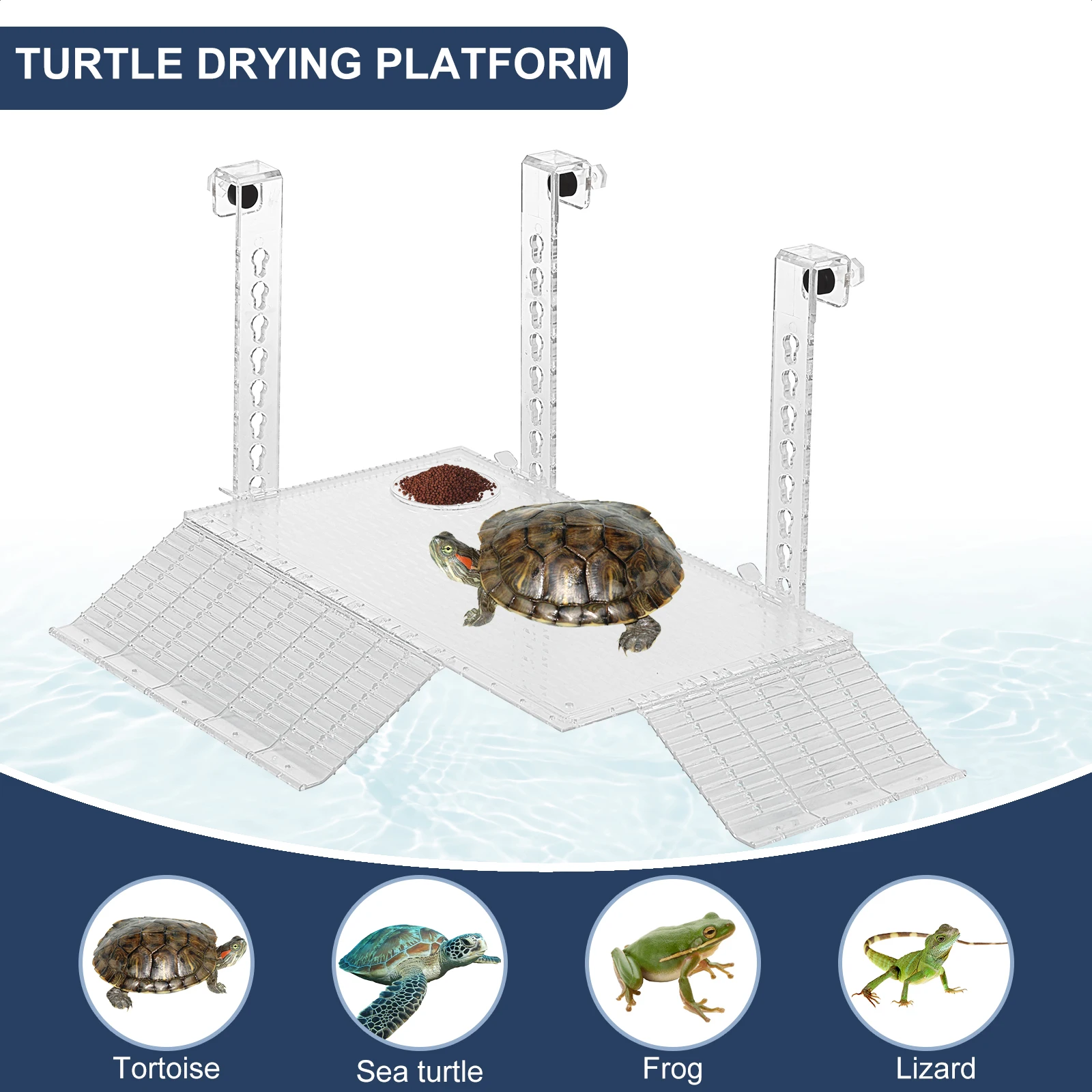 Aquarium Fish Escape - Adjustable Turtle Basking Platform Acrylic Clear