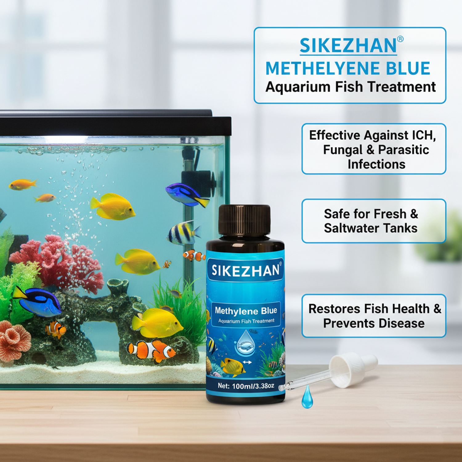 Methylene Blue Solution Aquari - огляд і ціна Aquarium Fish Parasites