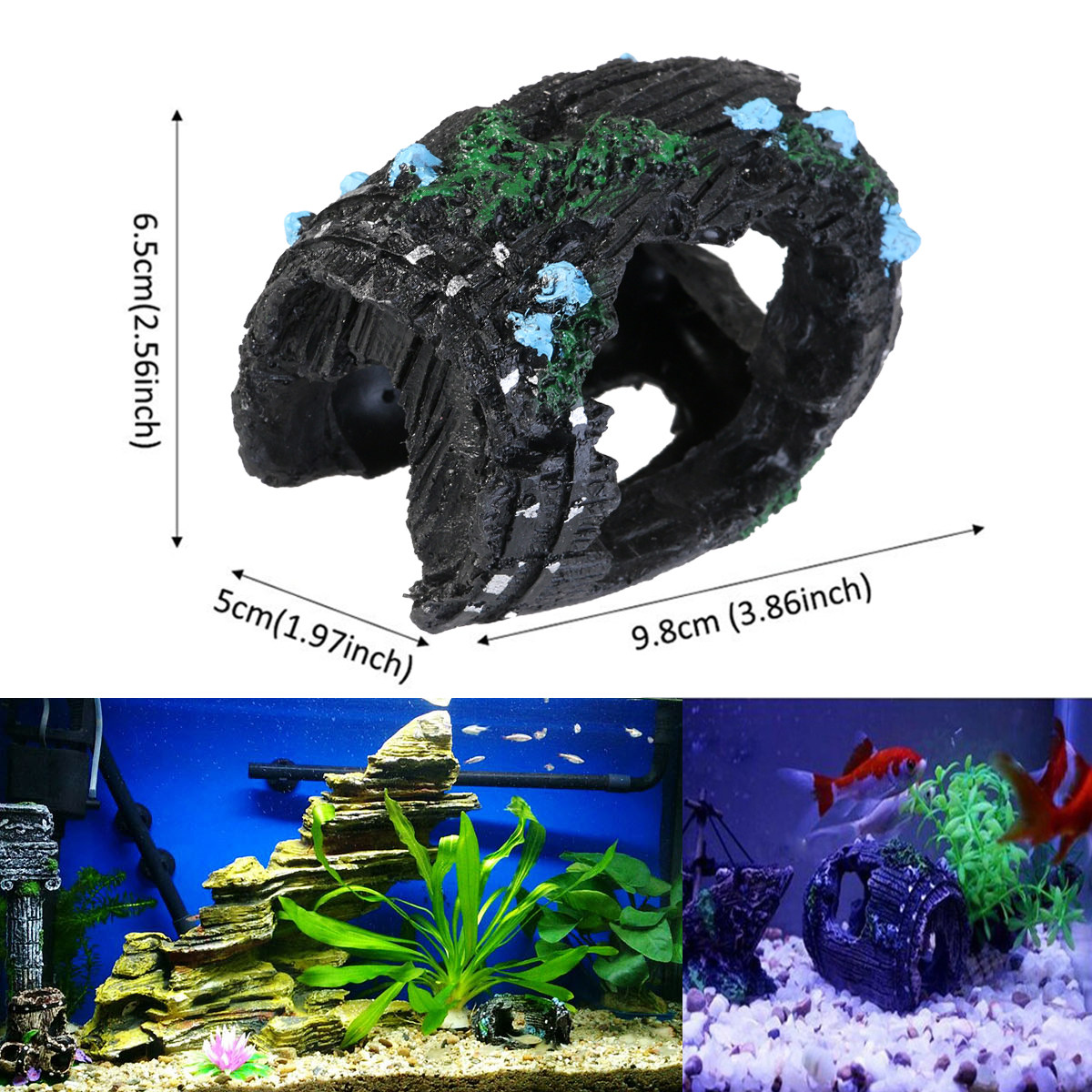Fish Tank Resin Cave Broken Ba - огляд і ціна Aquarium Fish Hiding Spot