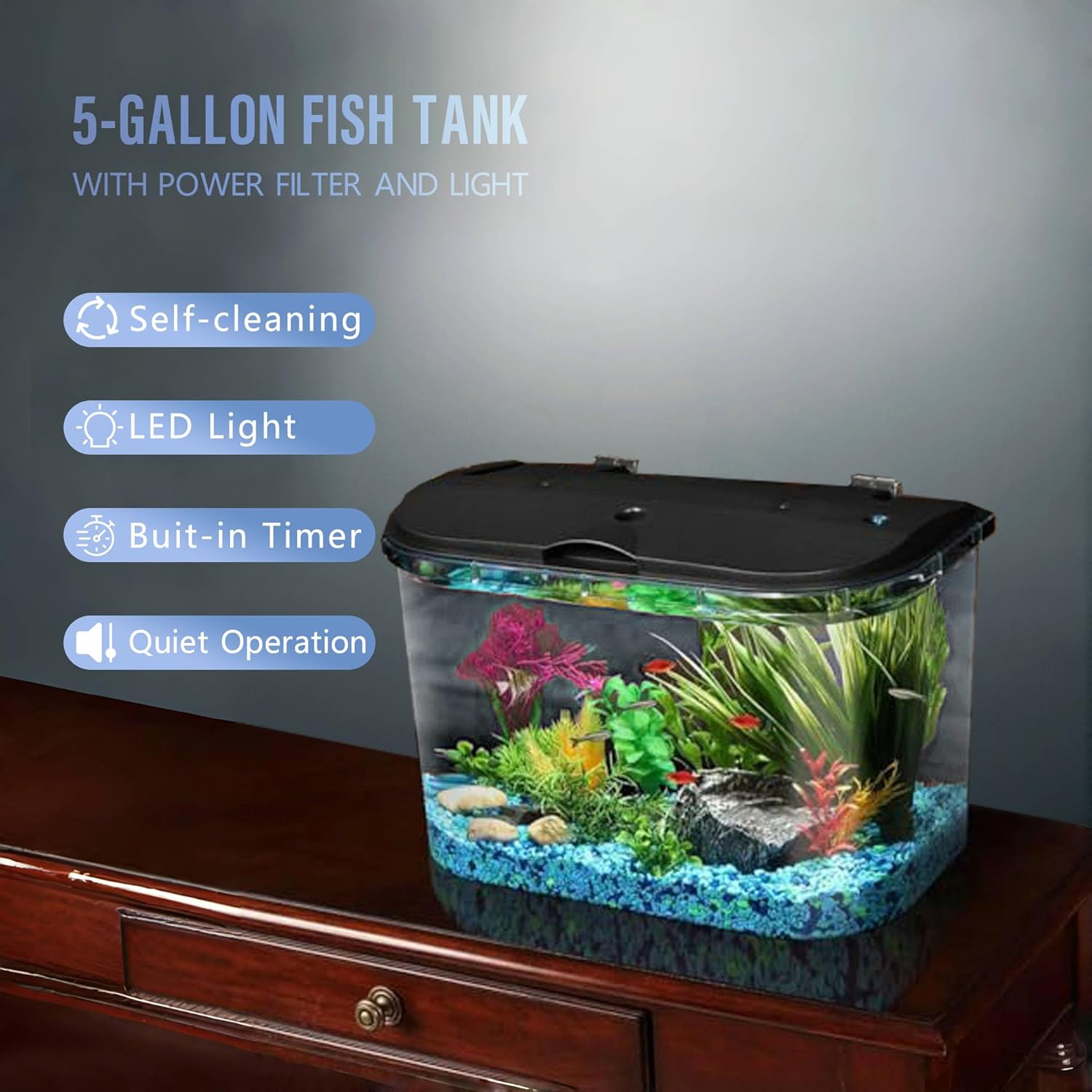 5-Gallon Aquarium Kit with LED - огляд і ціна Aquarium Fish Light