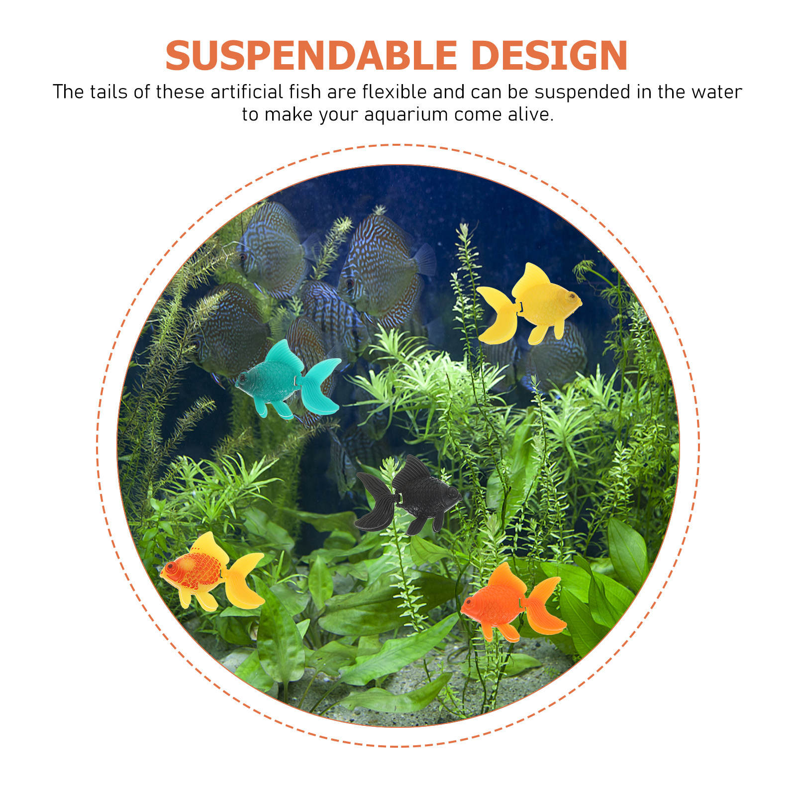 5Pcs Realistic Artificial Fish - огляд і ціна Aquarium Fish With Long Tail