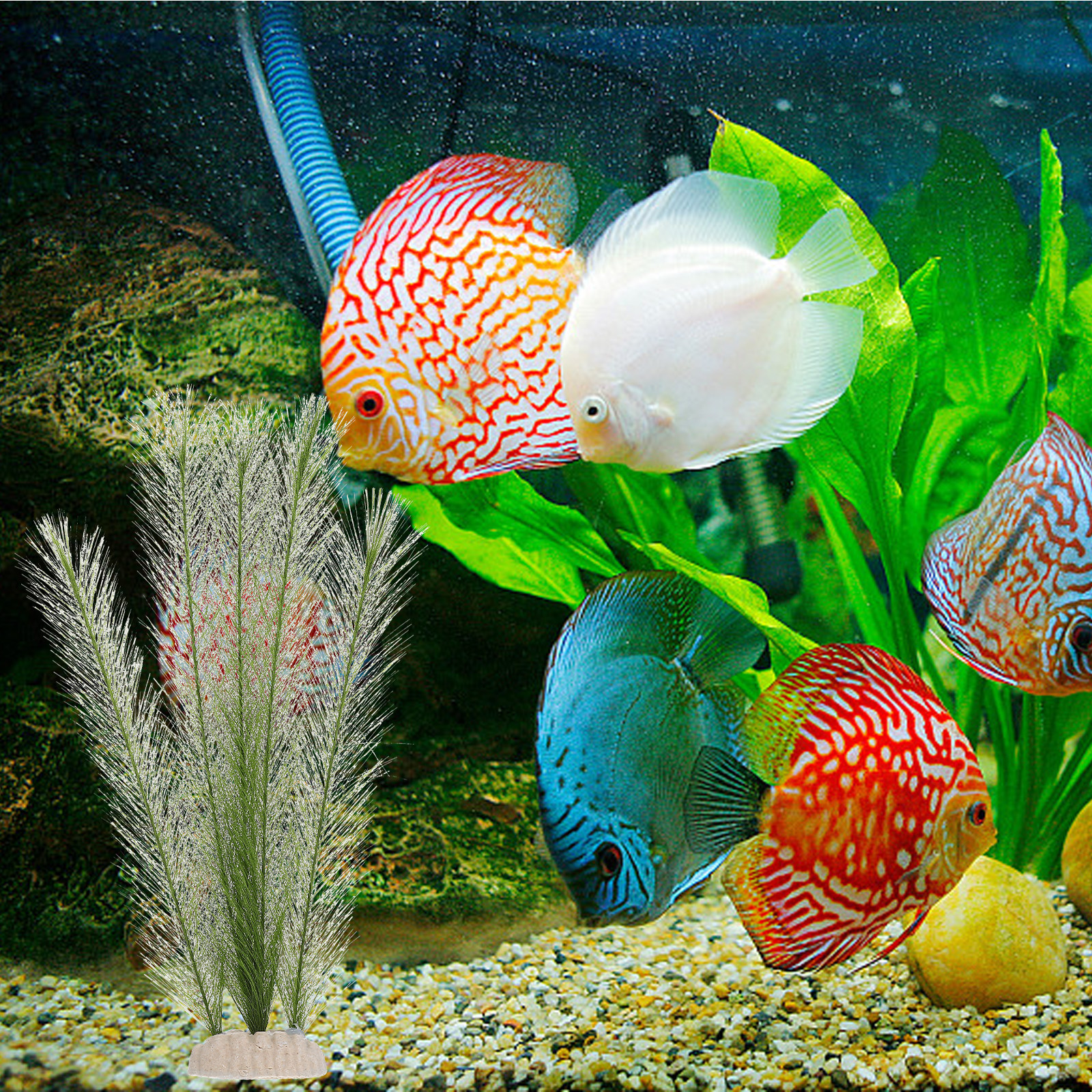2Pcs Realistic Aquarium Fake P - огляд і ціна Aquarium Fish Hiding Spot