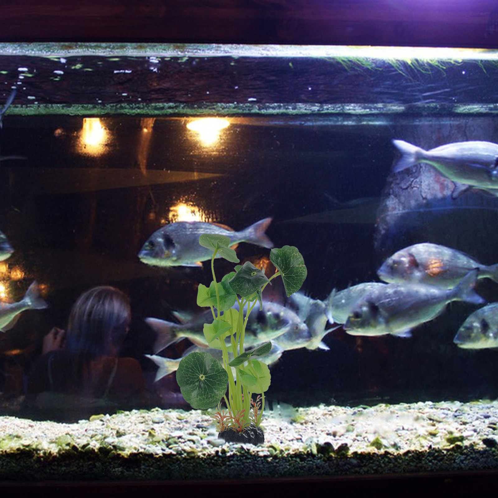 Fake Lotus Leaves Fish Tank Pl - огляд і ціна Aquarium Fish Hiding Spot