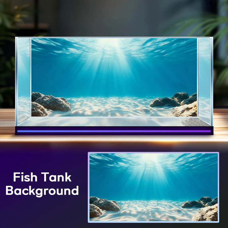 Blue sea clear sand，Fish tank  - огляд і ціна Aquarium Fish Poster