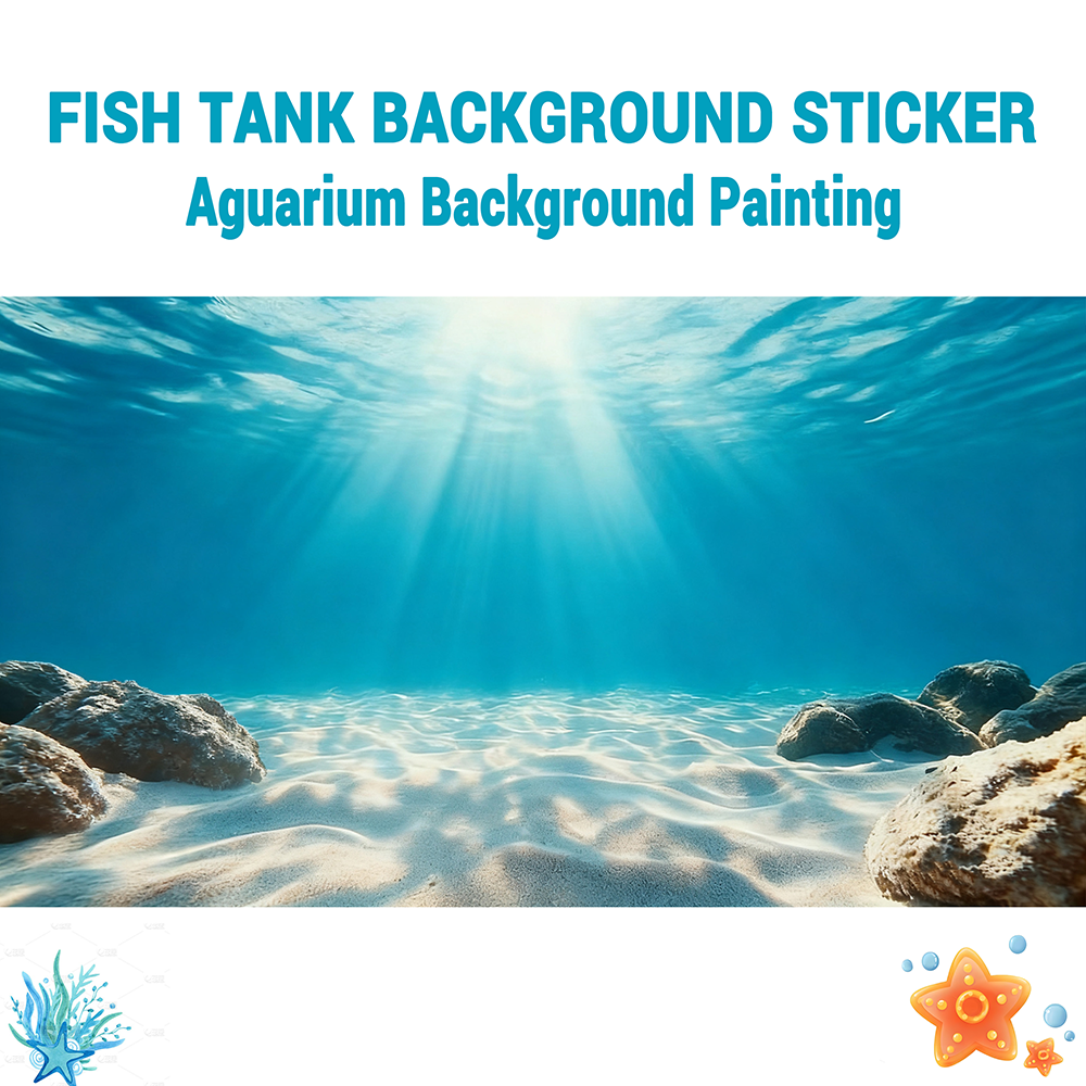 Blue sea clear sand，Fish tank  - огляд і ціна Aquarium Fish Poster