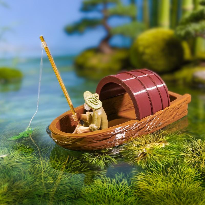 Floating Fisherman Boat Miniat - огляд і ціна Aquarium Fish Escape
