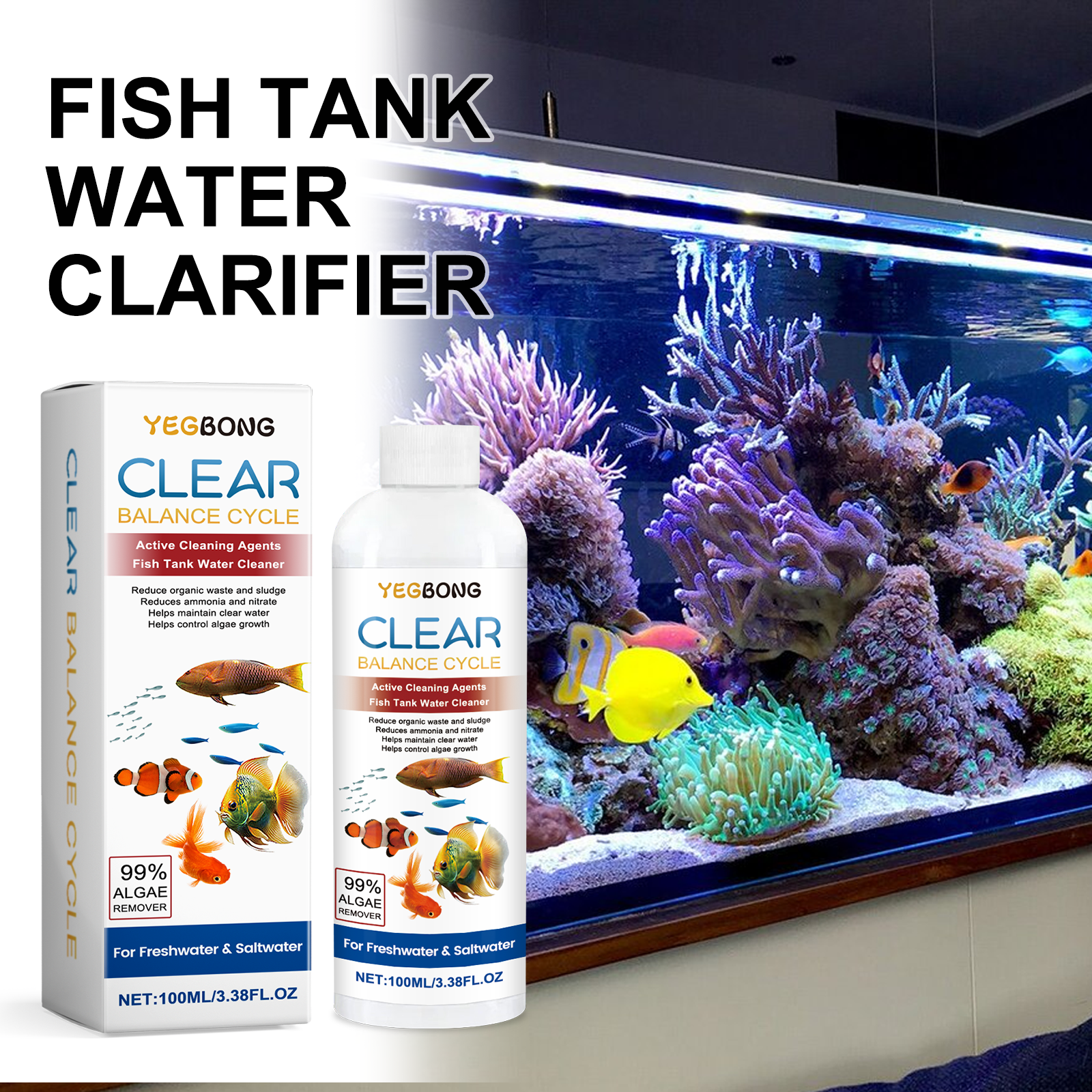 Aquarium Water Clarifier 100ml - огляд і ціна Aquarium Fish Breeding