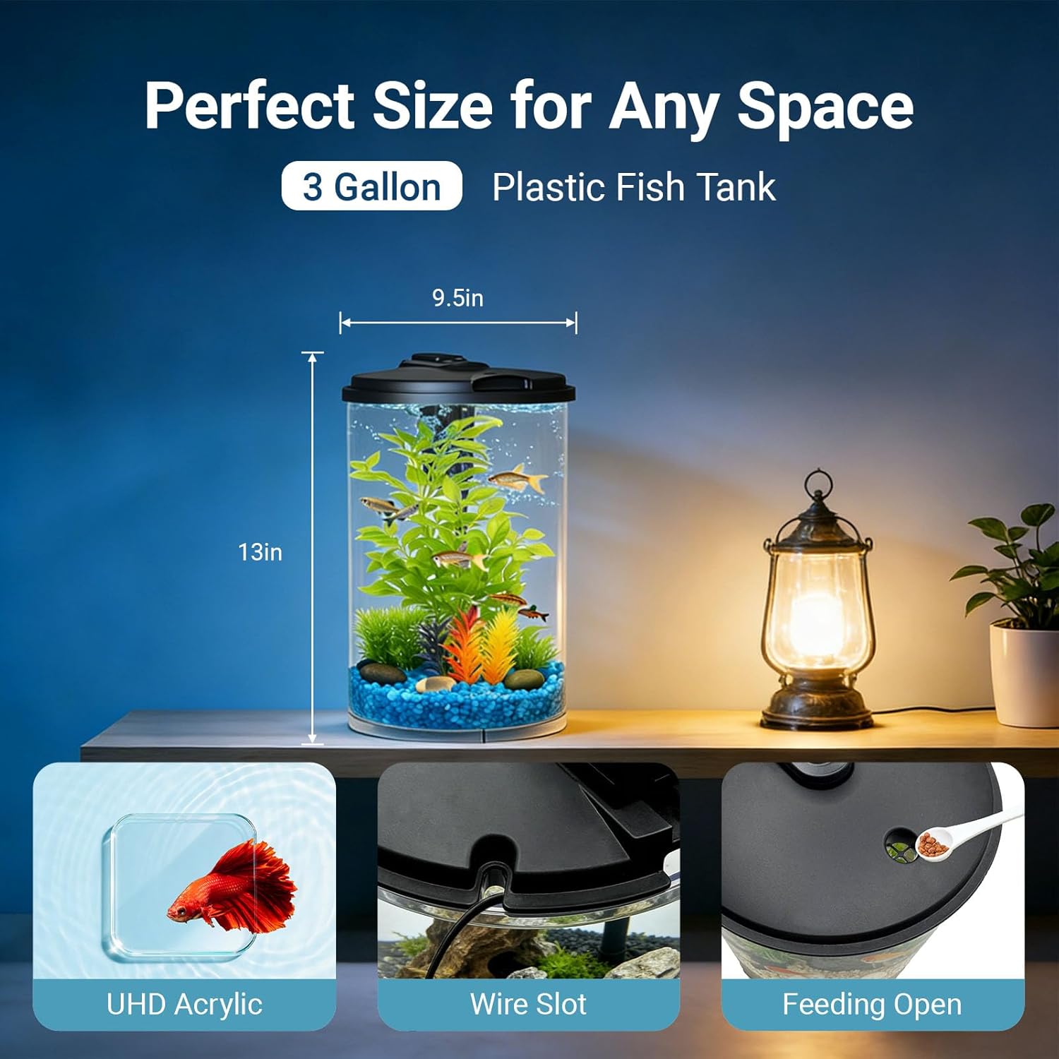 3-Gallon 360 Aquarium with LED - огляд і ціна Aquarium Fish Light