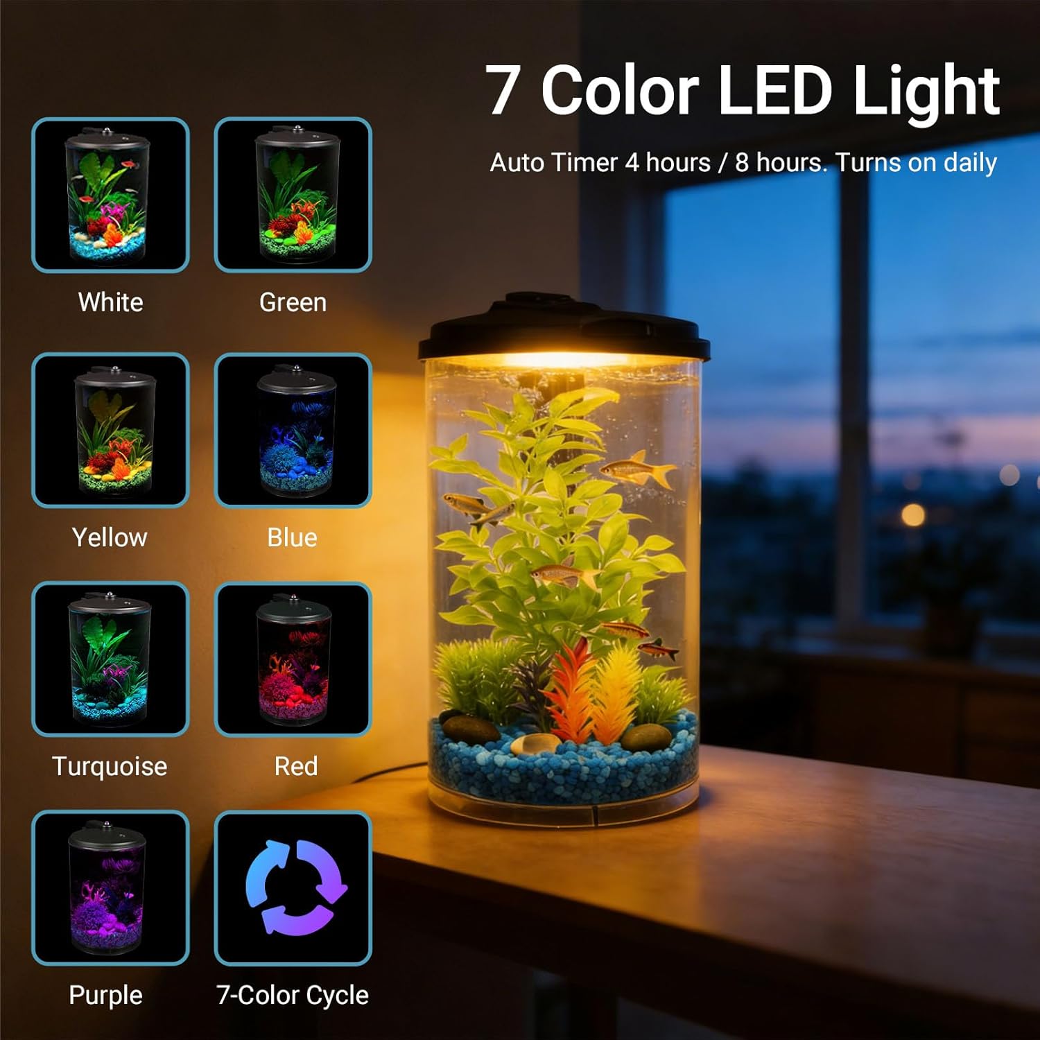 3-Gallon 360 Aquarium with LED - огляд і ціна Aquarium Fish Light